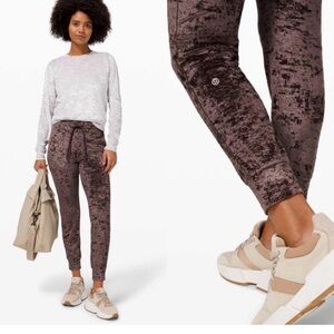 $138 Lululemon Athletica Velvet Joggers in brown French press